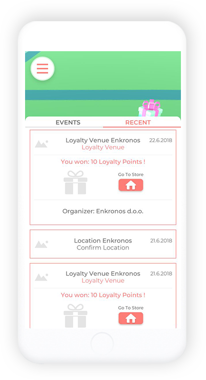 Event rewards interface